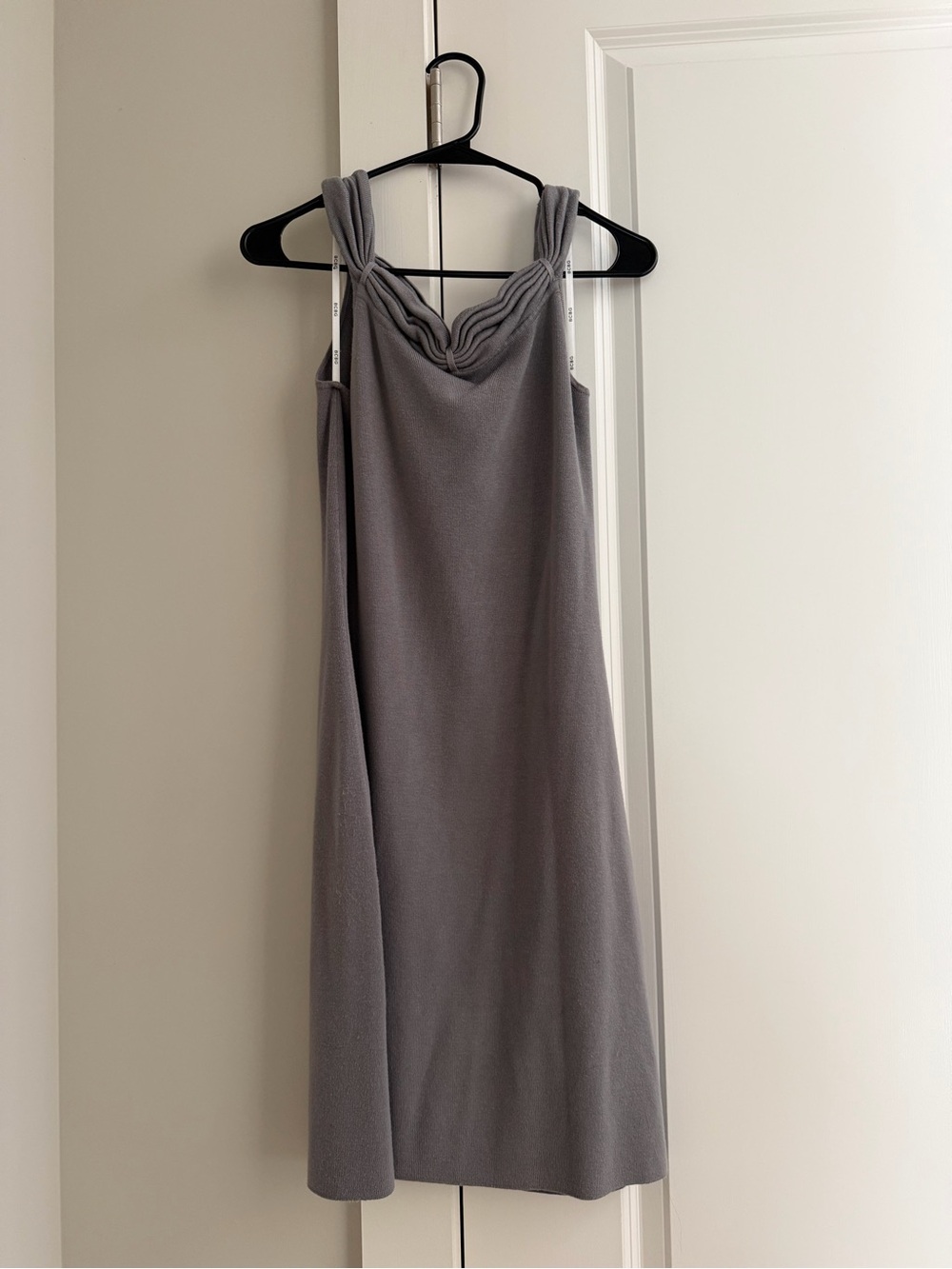 BCBGMaxAzria Gray Twisted-Strap Midi Dress